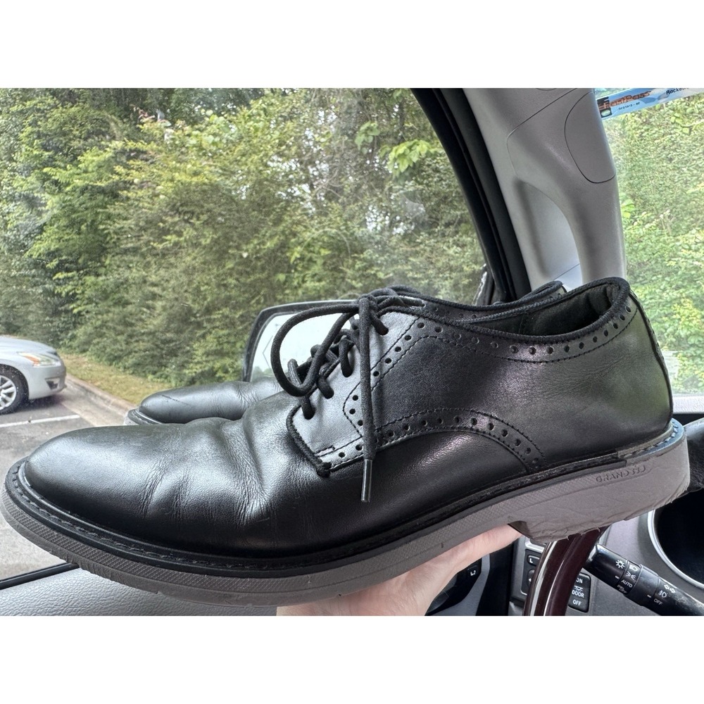 Cole Haan Men 11.5 Black Leather Oxford Dress Shoes Wingtip Office Church
